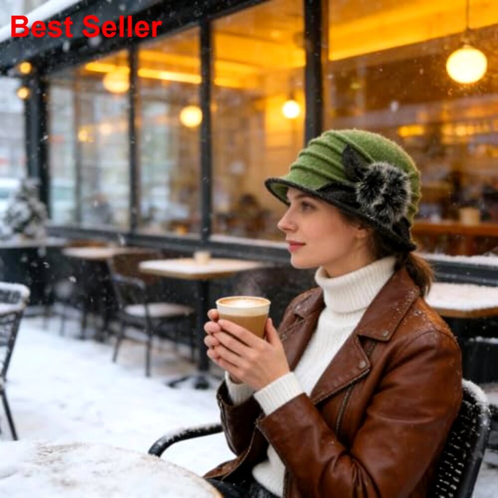 100% Wool Vintage Winter Beret Bucket Hat - Picture 6 of 7